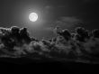 Greyscale moon Wallpaer
