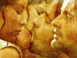 Kate and Sawyer kiss Wallpaer