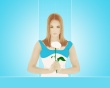 Girl with white rose Wallpaer