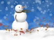Snowman on blue Wallpaer