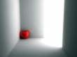 Red heart in corner Wallpaer