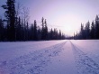 Snow in Road Wallpaer