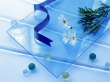 Flowers in Blue Lines Wallpaer