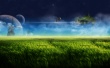 Floating Island Blue Wallpaer