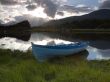 Boat in Sunset Lake Wallpaer