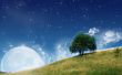 Moonshine over hills Wallpaer