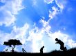 Playing silhouettes Wallpaer