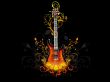 Guitar and ribbons Wallpaer