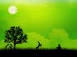 Playing in the grass Wallpaer