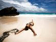 Sexy lying on a beach Wallpaer