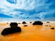 Rocks on the  beach Wallpaer