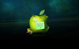 Apple logo and frog Wallpaper
