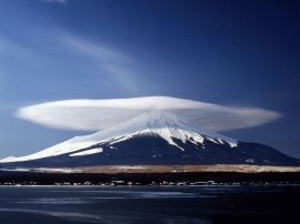 Blue Mountain Covered with Snow Wallpaper