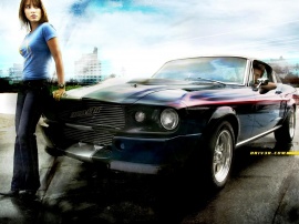 Driver girl and car Wallpaper