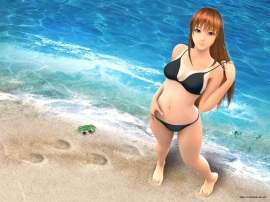 Girl on beach Wallpaper
