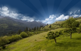 Hilltop Mountain Skys Wallpaper