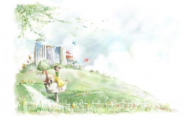 Fair Tale Paint Wallpaper