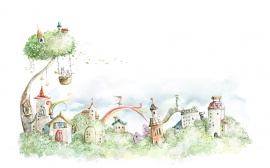 Happy Village Wallpaper
