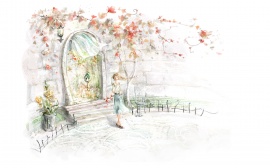 Girl in the Park Wallpaper