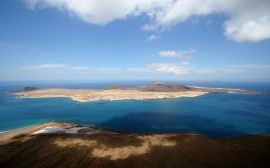Island and Clouds Wallpaper
