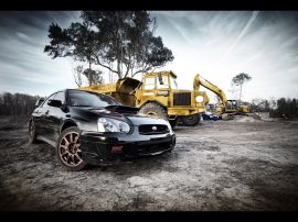 Black Subaru STI Wallpaper