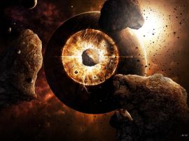 Planets crashing Wallpaper